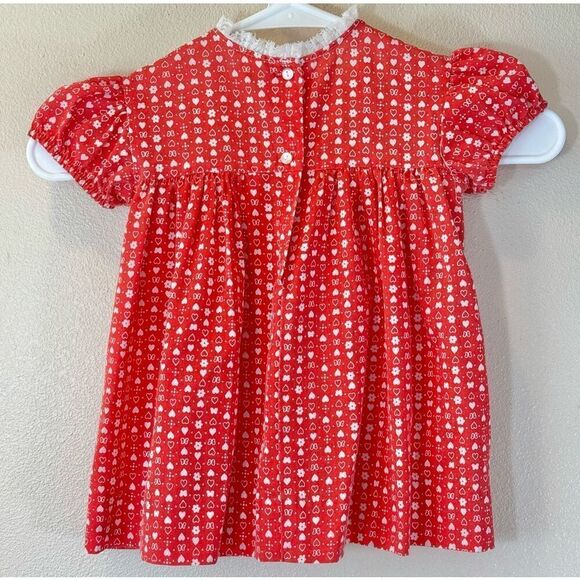 Vintage Toddle Time by JcPenny Toddler Girl’s Holiday Red & White Frilly Dress - Picture 2 of 8